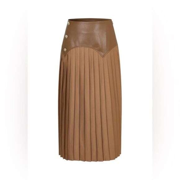 007. 60’s Vibes Pleated Skirt- Cafe - Picture 5 of 7